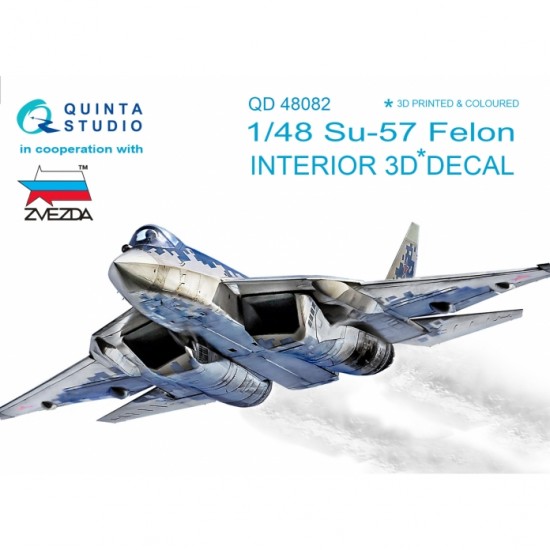 1/48 Su-57 Interior Detail Set (on decal paper) for Zvezda Kit