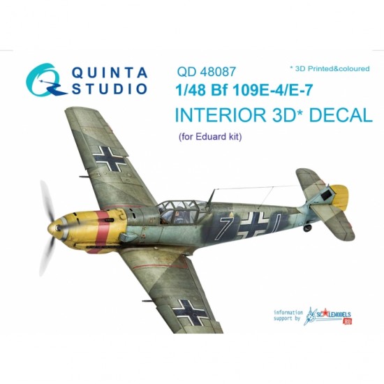 1/48 Bf 109E-4/E-7 Interior Detail Set (on decal paper) for Eduard Kit 1/48 Bf 109E-4/E-7 Interior Detail Set (on decal paper) for Eduard Kit