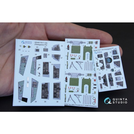 1/48 Grumman F-14A Tomcat 3D Printed & Coloured Interior Decals for Hasegawa 1/48 Grumman F-14A Tomcat 3D Printed & Coloured Interior Decals for Hasegawa