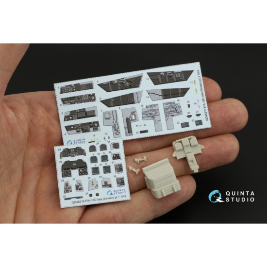 1/48 F/A-18D Late 3D-Printed & Coloured Interior on Decal Paper w/resin for Kinetic kits 1/48 F/A-18D Late 3D-Printed & Coloured Interior on Decal Paper w/resin for Kinetic kits