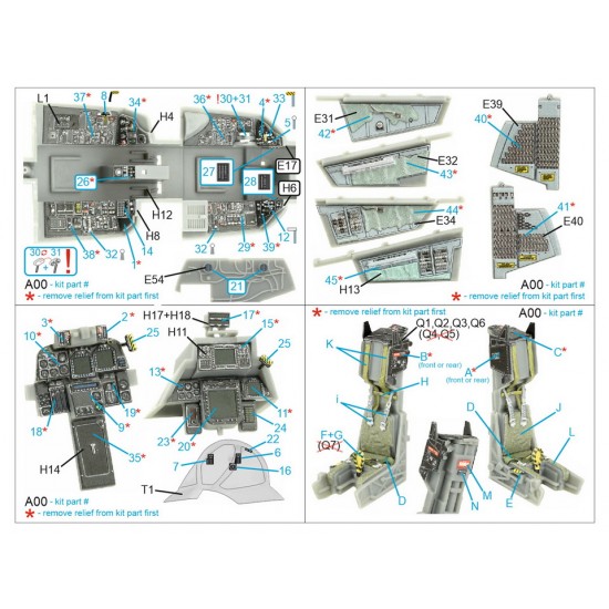 1/48 F-14D 3D-Printed & Coloured Interior for Hobby Boss kits 1/48 F-14D 3D-Printed & Coloured Interior for Hobby Boss kits