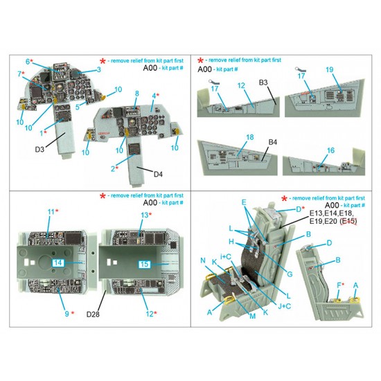 1/48 F-15D Coloured Interior Detail Parts for Academy kits 1/48 F-15D Coloured Interior Detail Parts for Academy kits