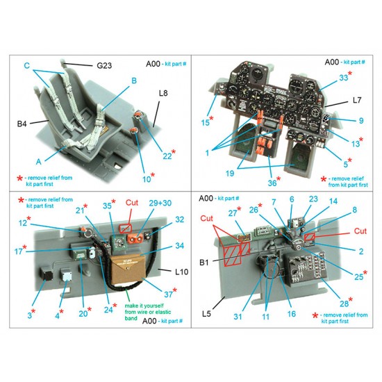 1/48 P-47M Thunderbolt Coloured Interior Detail Parts for Tamiya kits 1/48 P-47M Thunderbolt Coloured Interior Detail Parts for Tamiya kits