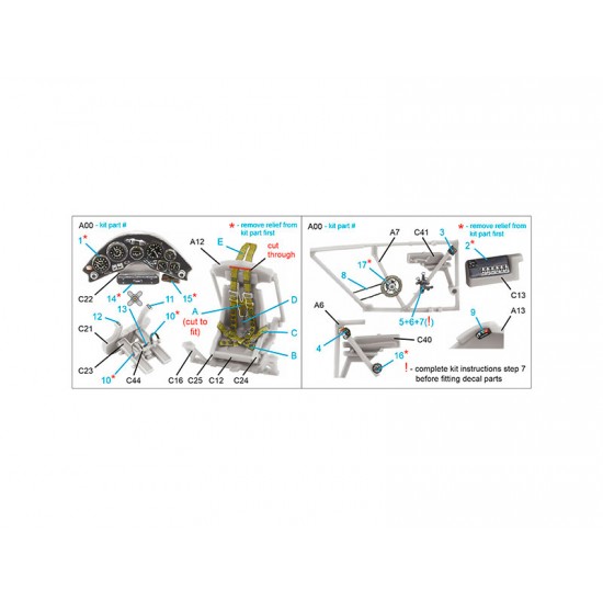 1/48 Bristol Bulldog Mk.II Coloured Interior Detail Parts for Airfix kits 1/48 Bristol Bulldog Mk.II Coloured Interior Detail Parts for Airfix kits