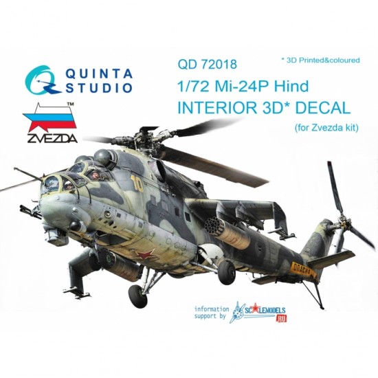 1/72 Mi-24P Interior Detail Set (on decal paper) for Zvezda Kit