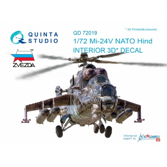 1/72 Mi-24V Nato Black Panels Interior Detail Set (on decal paper) for Zvezda Kit 1/72 Mi-24V Nato Black Panels Interior Detail Set (on decal paper) for Zvezda Kit