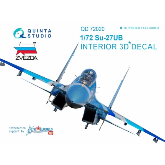 1/72 Su-27Ub Interior Detail Set (on decal paper) for Zvezda Kit 1/72 Su-27Ub Interior Detail Set (on decal paper) for Zvezda Kit
