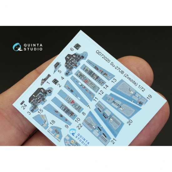 1/72 Su-27Ub Interior Detail Set (on decal paper) for Zvezda Kit 1/72 Su-27Ub Interior Detail Set (on decal paper) for Zvezda Kit