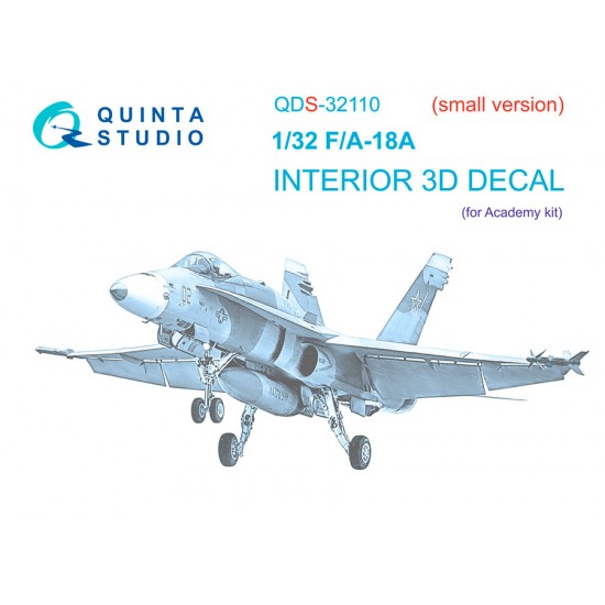 1/32 F/A-18A Interior on Decal Paper for Academy kits (small ver)