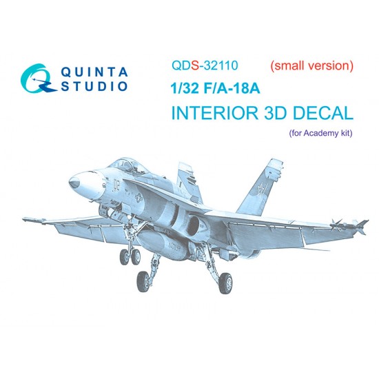1/32 F/A-18A Interior on Decal Paper for Academy kits (small ver) 1/32 F/A-18A Interior on Decal Paper for Academy kits (small ver)