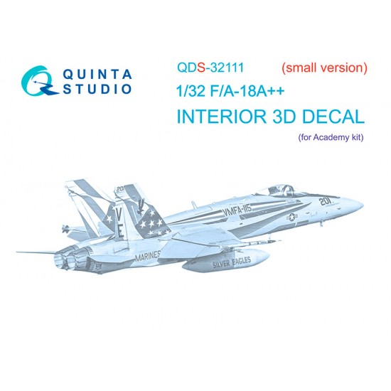 1/32 F/A-18A++ 3D-Printed & Coloured Interior on Decal Paper for Academy kits (small ver) 1/32 F/A-18A++ 3D-Printed & Coloured Interior on Decal Paper for Academy kits (small ver)