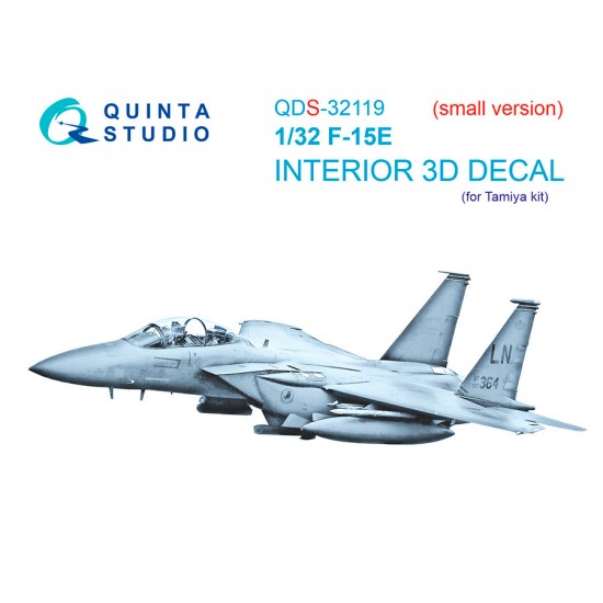1/32 F-15E 3D-Printed & Coloured Interior on Decal Paper for Tamiya kits (small ver) 1/32 F-15E 3D-Printed & Coloured Interior on Decal Paper for Tamiya kits (small ver)