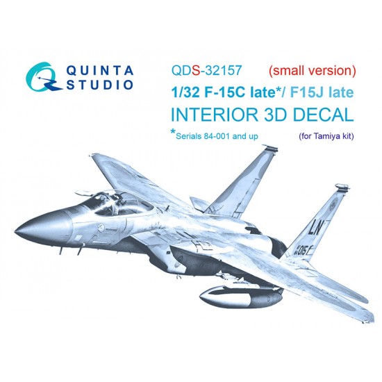 1/32 F-15C Late/F-15J late Interior on Decal Paper for Tamiya kits (small) 1/32 F-15C Late/F-15J late Interior on Decal Paper for Tamiya kits (small)