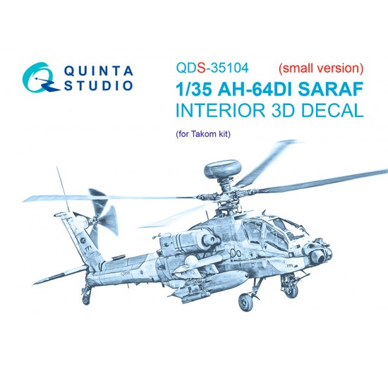 1/35 AH-64DI Saraf 3D-Printed & Coloured Interior on Decal Paper for Takom kits (small) 1/35 AH-64DI Saraf 3D-Printed & Coloured Interior on Decal Paper for Takom kits (small)