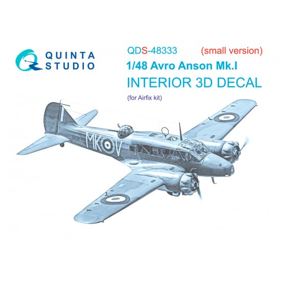 1/48 Avro Anson Mk.I Interior on Decal Paper for Airfix kits (small) 1/48 Avro Anson Mk.I Interior on Decal Paper for Airfix kits (small)