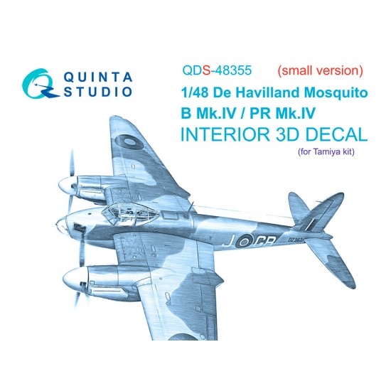 1/48 DH Mosquito B Mk.IV/PR Mk.IV Interior on Decal Paper for Tamiya (small) 1/48 DH Mosquito B Mk.IV/PR Mk.IV Interior on Decal Paper for Tamiya (small)