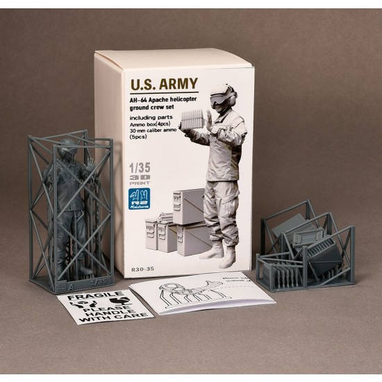 1/35 AH-64 Apache Helicopter 30mm Caliber Ammo and Ground Crew set 1/35 AH-64 Apache Helicopter 30mm Caliber Ammo and Ground Crew set