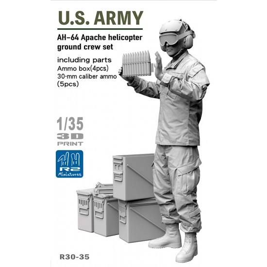 1/35 AH-64 Apache Helicopter 30mm Caliber Ammo and Ground Crew set 1/35 AH-64 Apache Helicopter 30mm Caliber Ammo and Ground Crew set