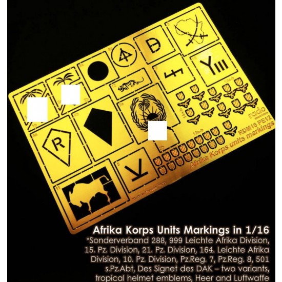 1/16 Afrika Korps (DAK) Units Insignia 1/16 Afrika Korps (DAK) Units Insignia