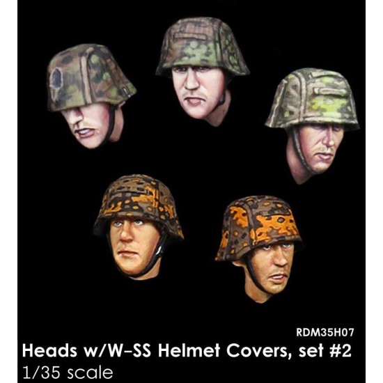 1/35 Heads with WSS Helmet Cover set #2 (5pcs) 1/35 Heads with WSS Helmet Cover set #2 (5pcs)