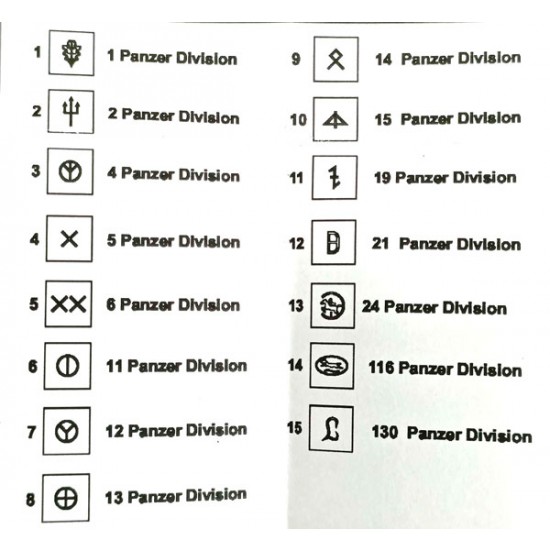 1/35 AFVs Heer Divisional Markings 1/35 AFVs Heer Divisional Markings