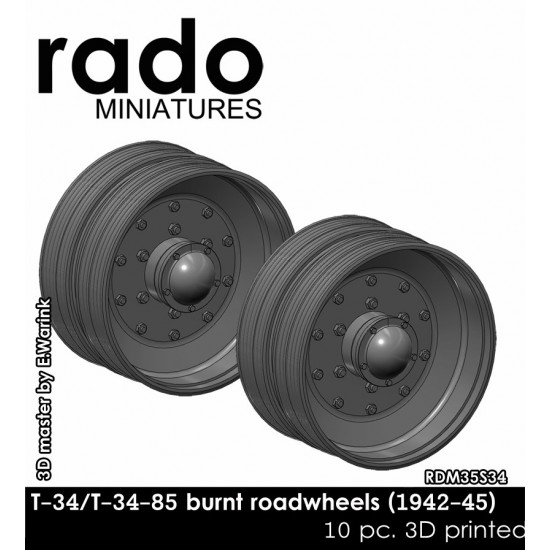 1/35 Burned Out T-34/T-34-85 Wheels (10pcs) 1/35 Burned Out T-34/T-34-85 Wheels (10pcs)