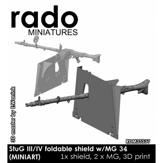1/35 StuG III/IV Foldable Shield with MG 34 for MiniArt Kit 1/35 StuG III/IV Foldable Shield with MG 34 for MiniArt Kit