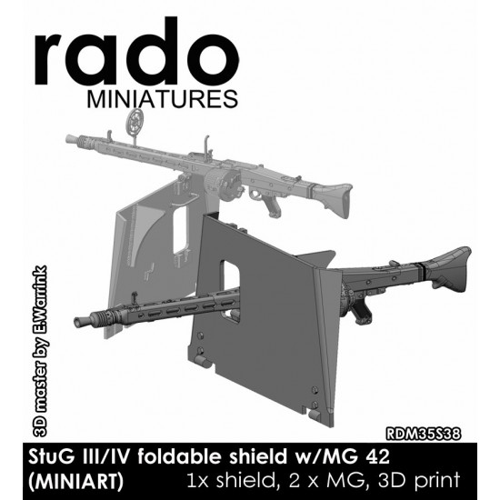 1/35 StuG III/IV Foldable Shield with MG 42 for MiniArt Kit 1/35 StuG III/IV Foldable Shield with MG 42 for MiniArt Kit