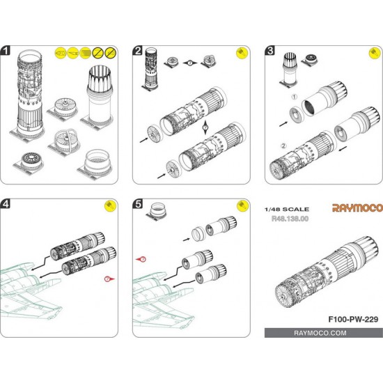 1/48 F-15 I Turbo Jet Engine F100-PW-229 (2pcs) for Great Wall Hobby kits 1/48 F-15 I Turbo Jet Engine F100-PW-229 (2pcs) for Great Wall Hobby kits