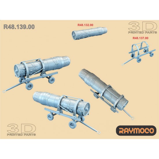 1/48 F-15 C/E Turbo Jet Engine F100-PW-220/229 with Trailer for Great Wall Hobby kits 1/48 F-15 C/E Turbo Jet Engine F100-PW-220/229 with Trailer for Great Wall Hobby kits