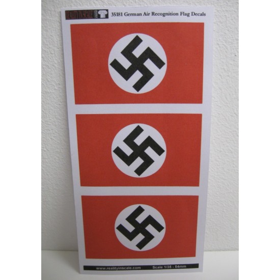 1/35 WWII German Air Recognition Flag - 3 Decals 1/35 WWII German Air Recognition Flag - 3 Decals