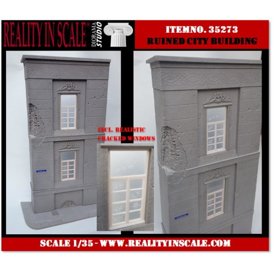 1/35 Ruined City Building w/Cracked Windows 1/35 Ruined City Building w/Cracked Windows