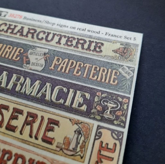 1/48 - 1/35 Shop / Business Signs On Real Wood - France Set #5 1/48 - 1/35 Shop / Business Signs On Real Wood - France Set #5