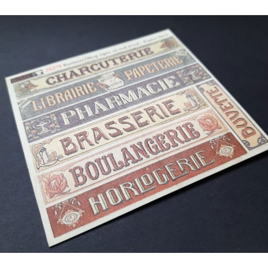 1/48 - 1/35 Shop / Business Signs On Real Wood - France Set #5 1/48 - 1/35 Shop / Business Signs On Real Wood - France Set #5
