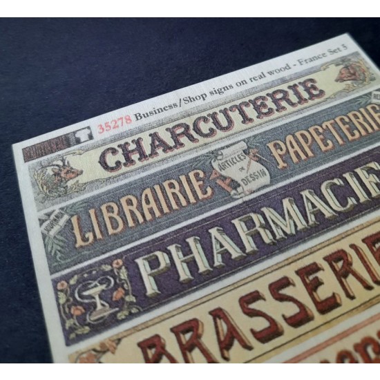 1/48 - 1/35 Shop / Business Signs On Real Wood - France Set #5 1/48 - 1/35 Shop / Business Signs On Real Wood - France Set #5