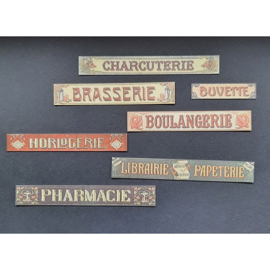 1/48 - 1/35 Shop / Business Signs On Real Wood - France Set #5 1/48 - 1/35 Shop / Business Signs On Real Wood - France Set #5