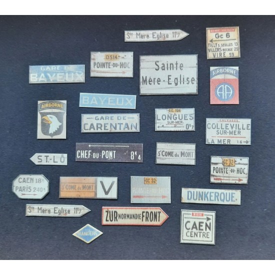 1/48 - 1/35 WWII Wooden Signs in Normandy