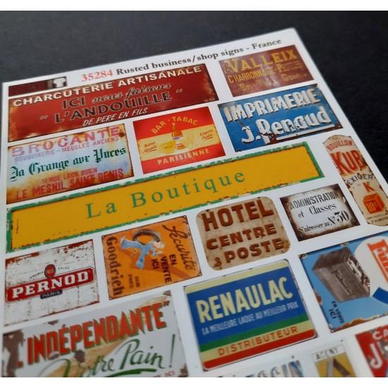 1/48 - 1/35 Rusted Business/Shop Signs - France