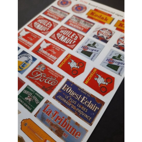 1/48 - 1/35 Rusted Commercial Signs - France Set #2