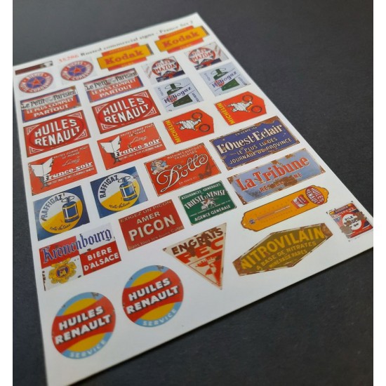 1/48 - 1/35 Rusted Commercial Signs - France Set #2