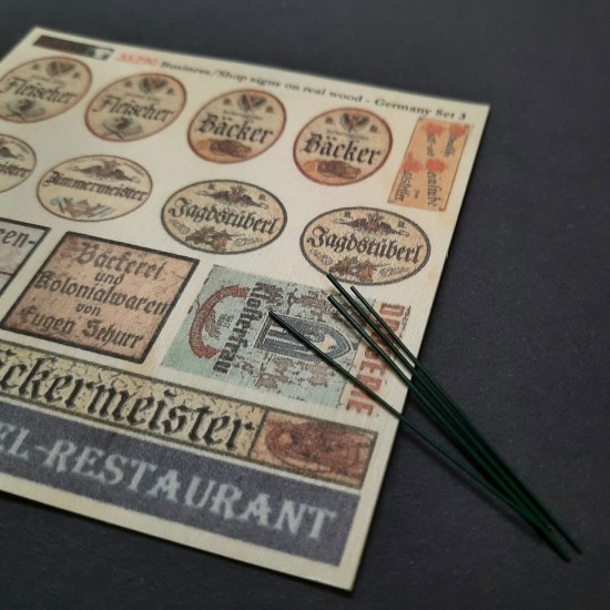 1/48 - 1/35 Shop / Business Signs On Real Wood - Germany Set #3 1/48 - 1/35 Shop / Business Signs On Real Wood - Germany Set #3