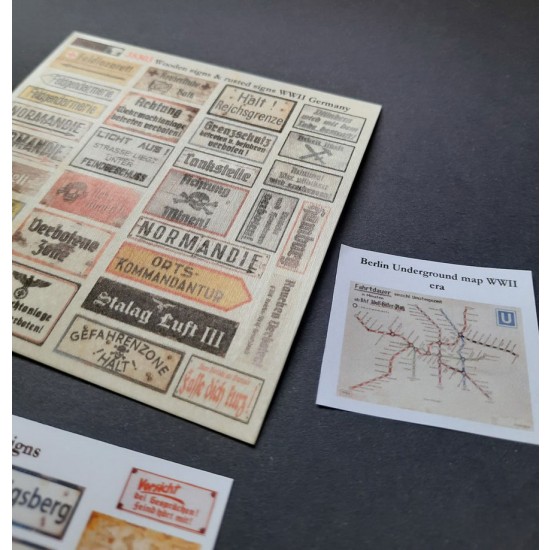 1/48 - 1/35 WWII German Wooden & Rusted Signs 1/48 - 1/35 WWII German Wooden & Rusted Signs