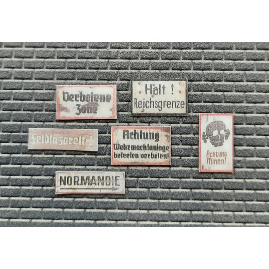 1/48 - 1/35 WWII German Wooden & Rusted Signs 1/48 - 1/35 WWII German Wooden & Rusted Signs