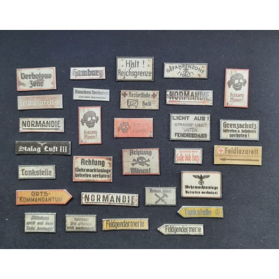1/48 - 1/35 WWII German Wooden & Rusted Signs 1/48 - 1/35 WWII German Wooden & Rusted Signs