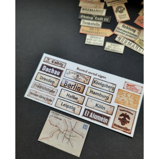 1/48 - 1/35 WWII German Wooden & Rusted Signs