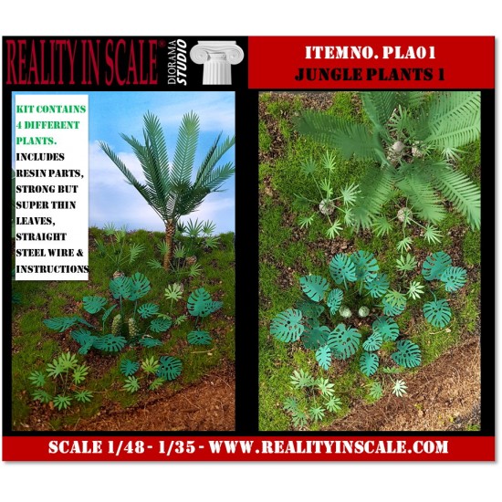 1/48 - 1/35 Jungle Plants Vol.1 (4 different plants) 1/48 - 1/35 Jungle Plants Vol.1 (4 different plants)
