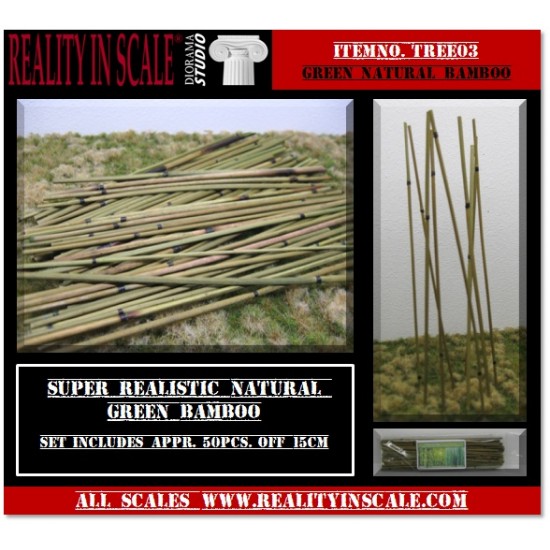 Bamboo set 1 - Natural Bamboo, Medium Green (L: 15cm; 50pcs) Bamboo set 1 - Natural Bamboo, Medium Green (L: 15cm; 50pcs)