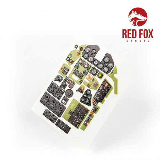 1/24 Grumman F6F-5 Hellcat Instrument Panels & Detail Parts for Airfix kit 1/24 Grumman F6F-5 Hellcat Instrument Panels & Detail Parts for Airfix kit
