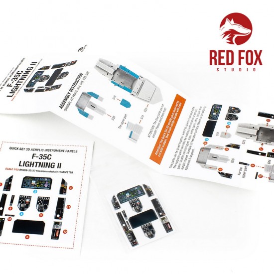 1/32 Lockheed Martin F-35C Lightning II Instrument Panels for Trumpeter kit 1/32 Lockheed Martin F-35C Lightning II Instrument Panels for Trumpeter kit