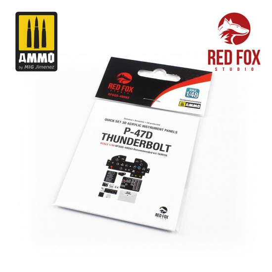 1/48 P-47D Thunderbolt Cockpit Instrument Panels & Detail Parts for Tamiya 1/48 P-47D Thunderbolt Cockpit Instrument Panels & Detail Parts for Tamiya
